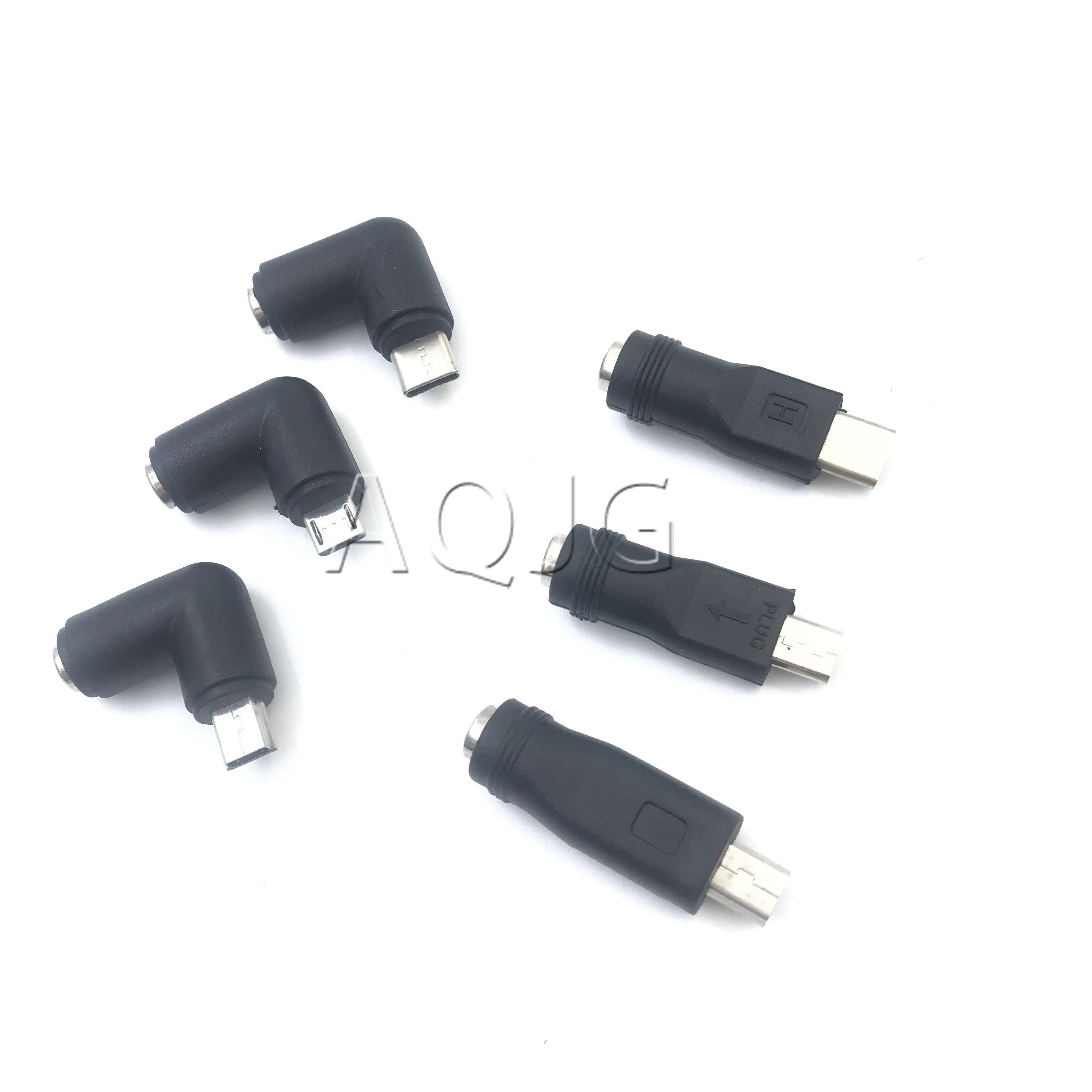 5V DC 5.5 * 2.1 mm Power Jack USB Type C USB-C Type-c 5.5mm *2.1mm Mini USB Right & Micro USB DC Power Connector Adapter 1pcs