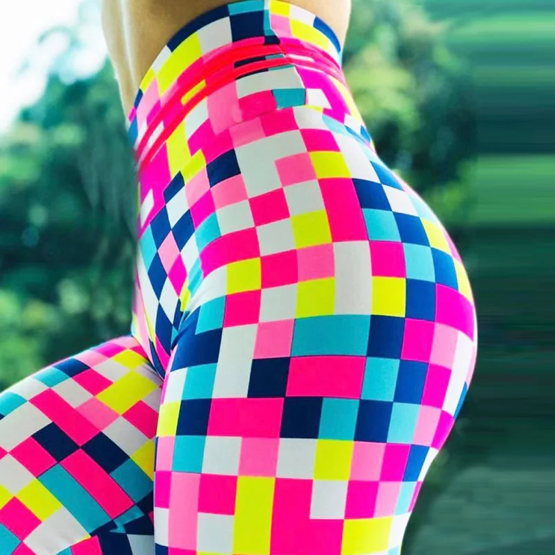 Damskie spodnie do jogi S-XXXL legginsy w dużych rozmiarach sportowe drukowane 3D rozciągliwe legginsy fitness z wysokim stanem Slim Stretch spodnie do biegania