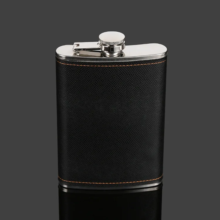 9oz Whisky Cups Liquor Flagon 304 Stainless Steel Alcohol Vodka Bottle Pu Wrapping Hip Flask Gift набор для виски