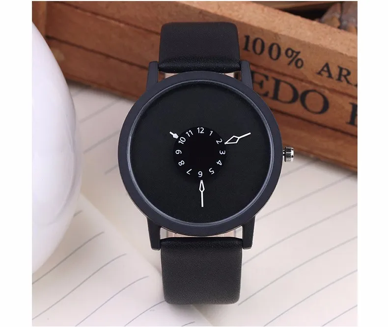 Vansvar Nice Vogue Creative Watches Women Men Quartz Watch Unique Dial Design Watch Leather Wristwatches Relogio Feminino