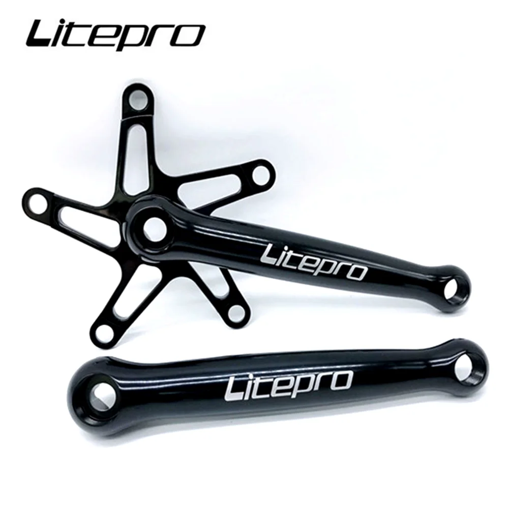 Litepro Fiets Vierkant Gat Crankstel Kettingwiel 130BCD Vouwfiets Aluminium Crank 170Mm Ultralight Kettingblad Voor Brompton