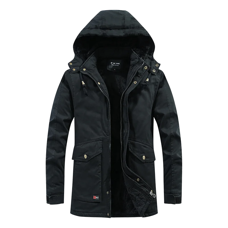 Men\'s 2022 Winter Jacket Military Thick Warm Parkas Casual Cotton Padded Jacket Male Multi-Pocket Hooded Men Coat Parka Outwear