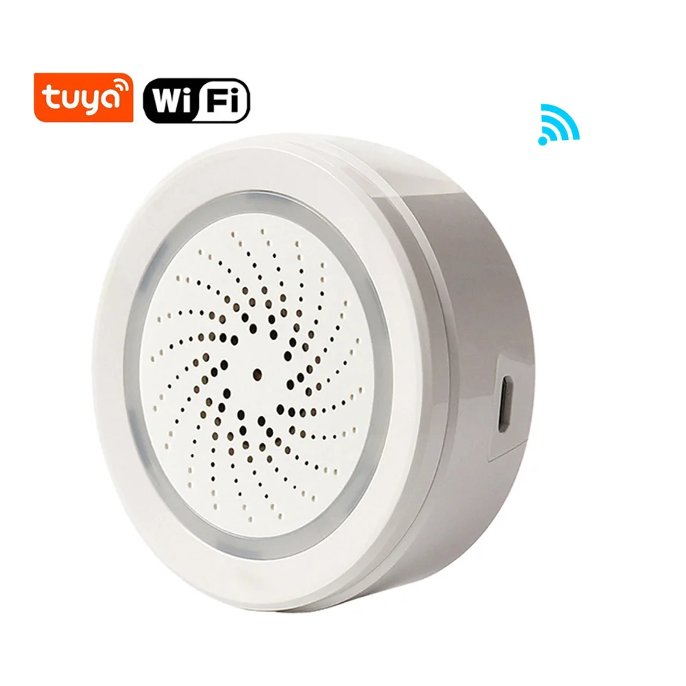Tuya Smart Life WiFi USB Siren Alarm Detector Sensor Wireless Sound Light Alarm