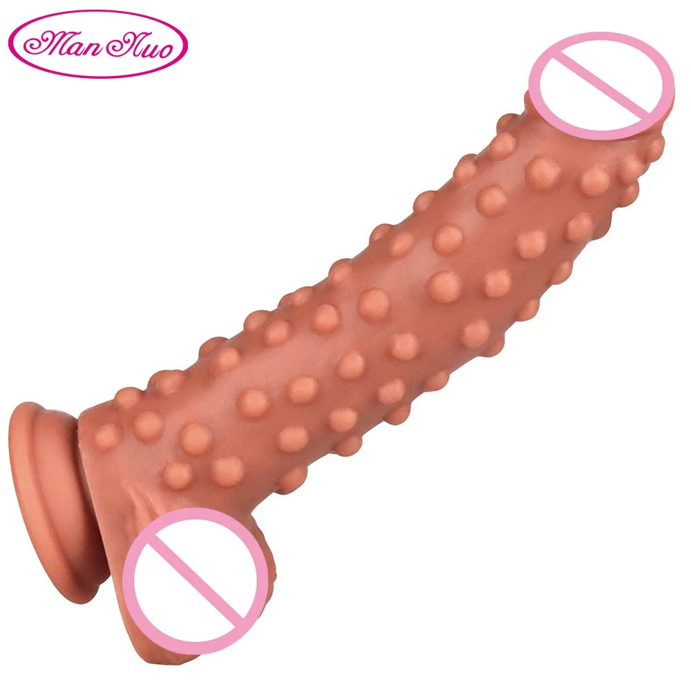 

Corn Strap on Dildo Realistic Penis Strapon with Particles Suction Cup Dildo Soft Adult Sex Toy for Couples Lesbian Sex Products