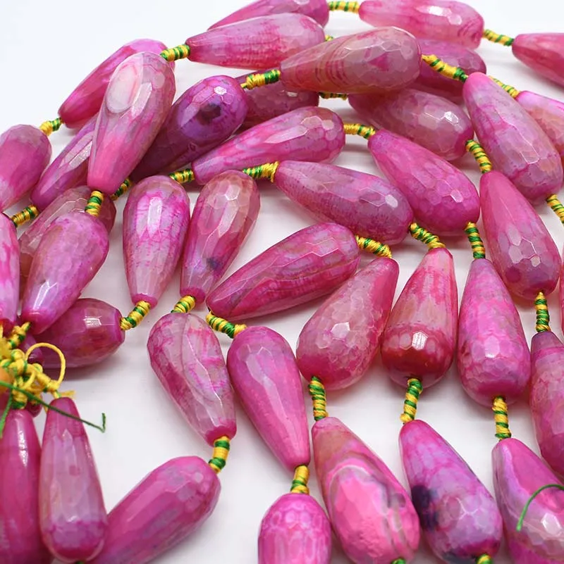 1 strands/lot Water drop pink agate natural stone beads For DIY Necklace Bracelet Earring Pandant Jewelry Making