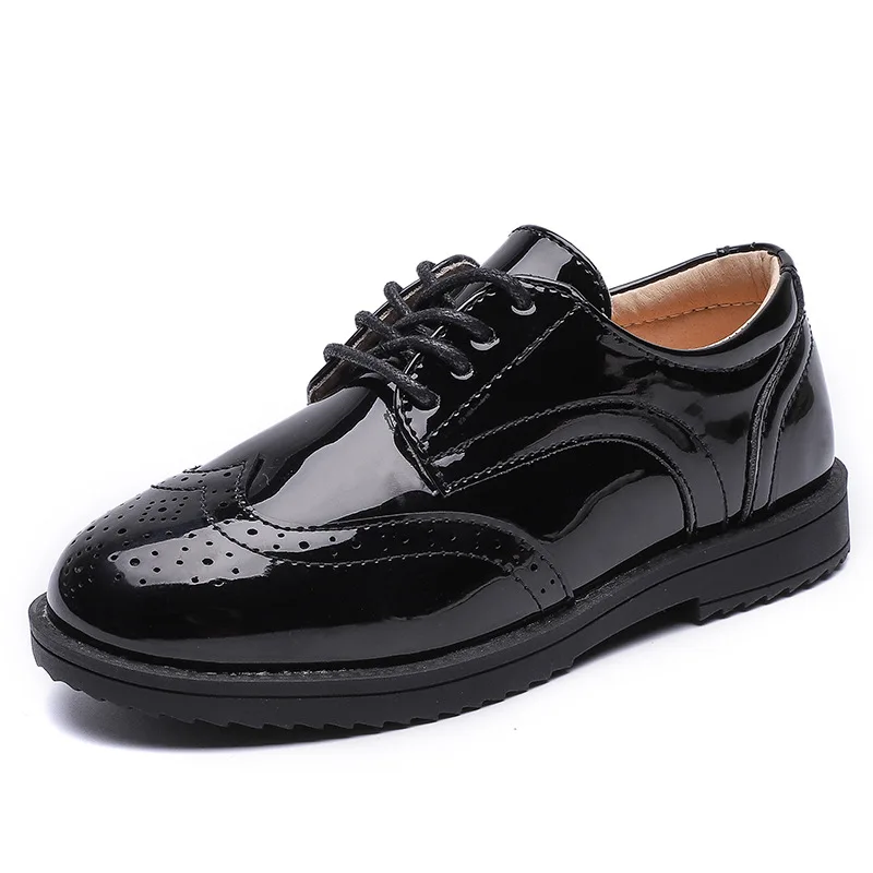 Teens Kids Boys Shoes 2020 For Children Patent Leather Dance Shoes School Show Spring 2021 3 4 5 6 7 8 9 10 11 12 15 16 Year Old