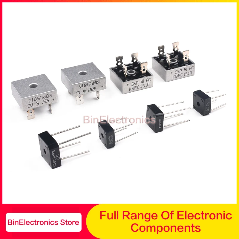 5PCS Diode Rectifier bridge KBPC1010 KBPC1510 KBPC2510 KBPC3510 KBPC5010 KBPC606 KBPC608 KBPC610