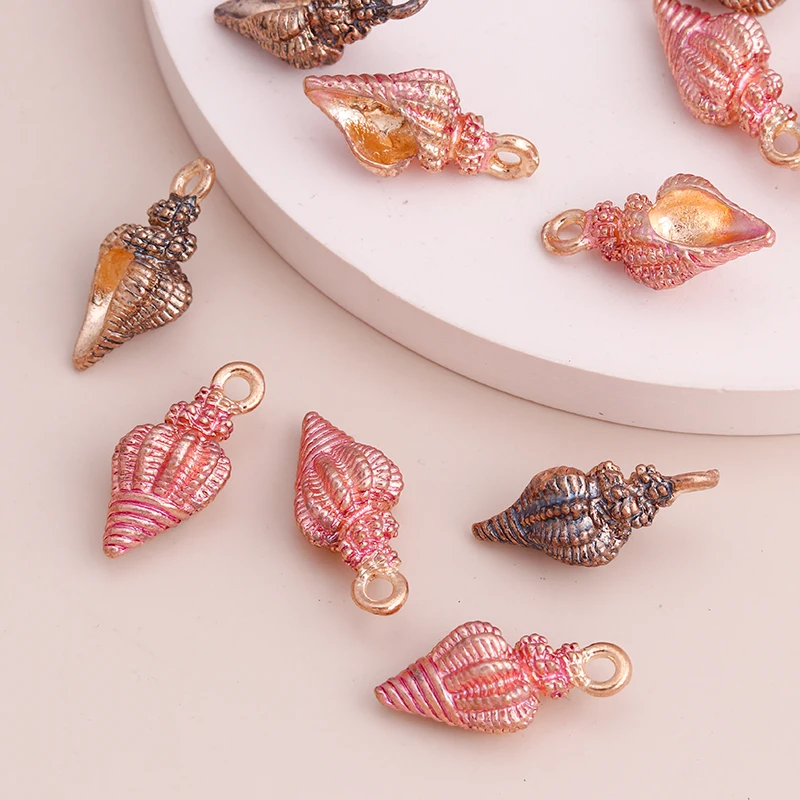 10 stücke Mix Nette Emaille Shell Seestern Charme Anhänger der Halskette Ohrringe Schlüsselanhänger Handemade DIY Schmuck Machen Zubehör – Detail 13