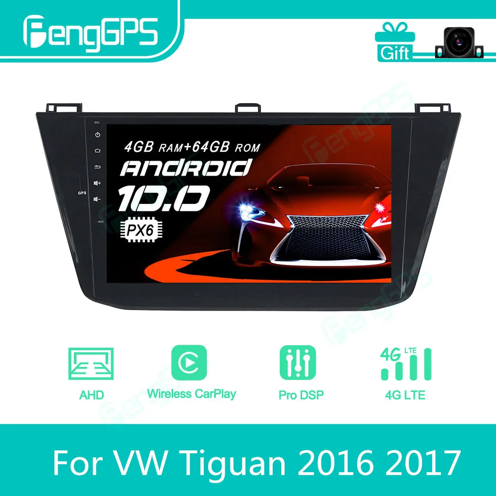 For VW Tiguan 2016 2017 Android Car Radio Stereo Multimedia Player 2 Din Autoradio GPS Navigation PX6 Unit Screen Display