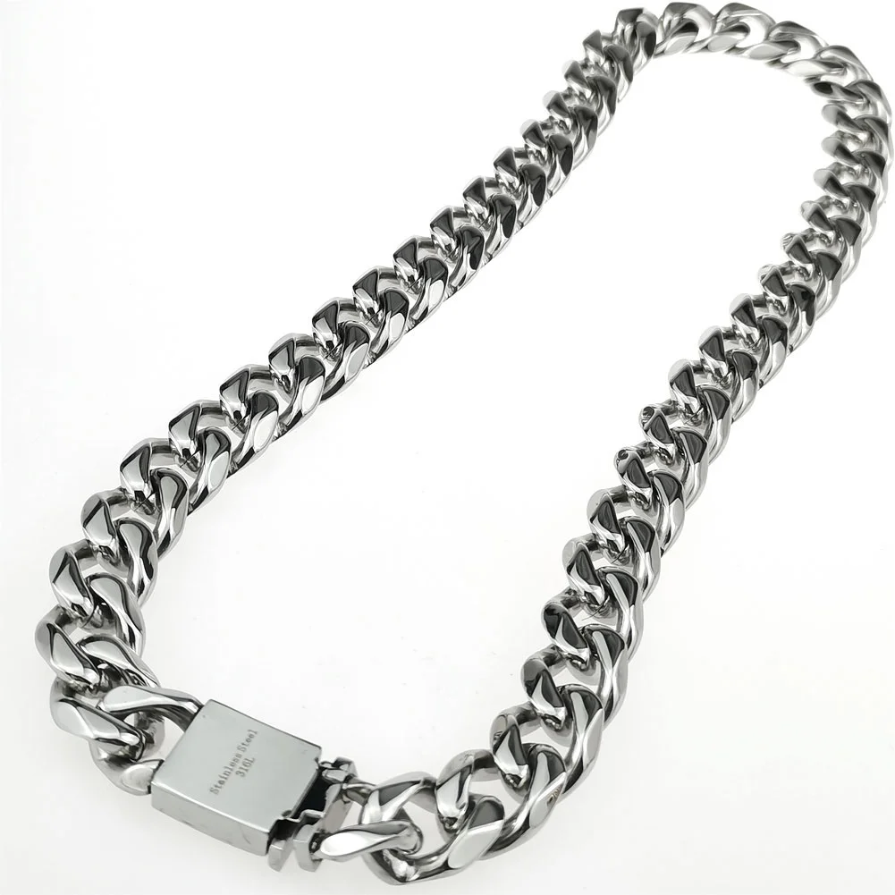 Wholesale Drop Shipping Stainless Steel Miami Curb Chain Set Bracelet Necklace jewelry for men women boy girls