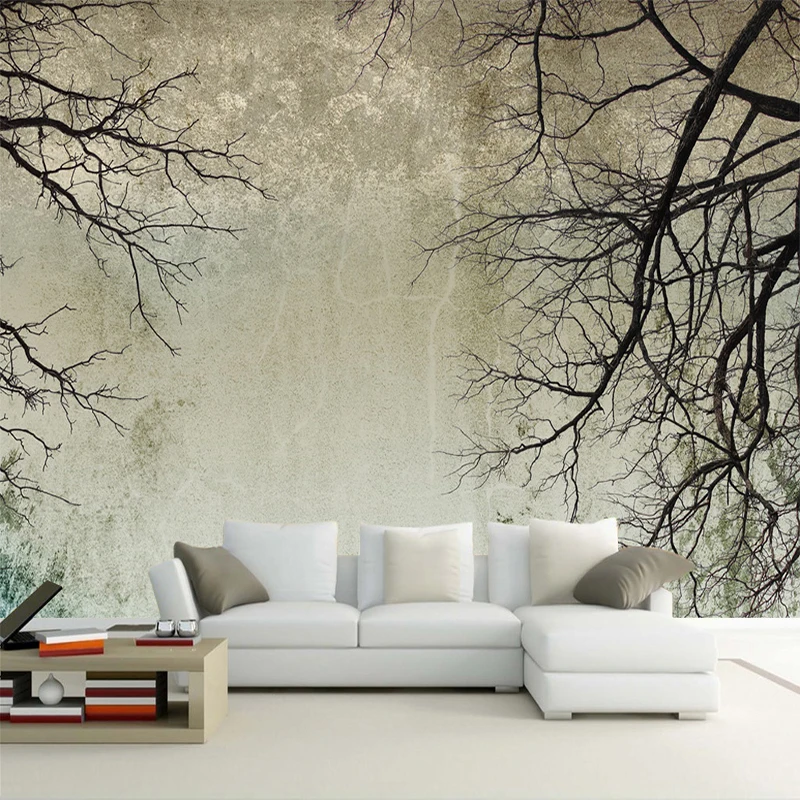 

Custom 3D Photo Wallpaper Home Decor Nordic Style Creative Abstract Art Tree Branches Papel De Parede Desktop Mural Wallpaper 3D