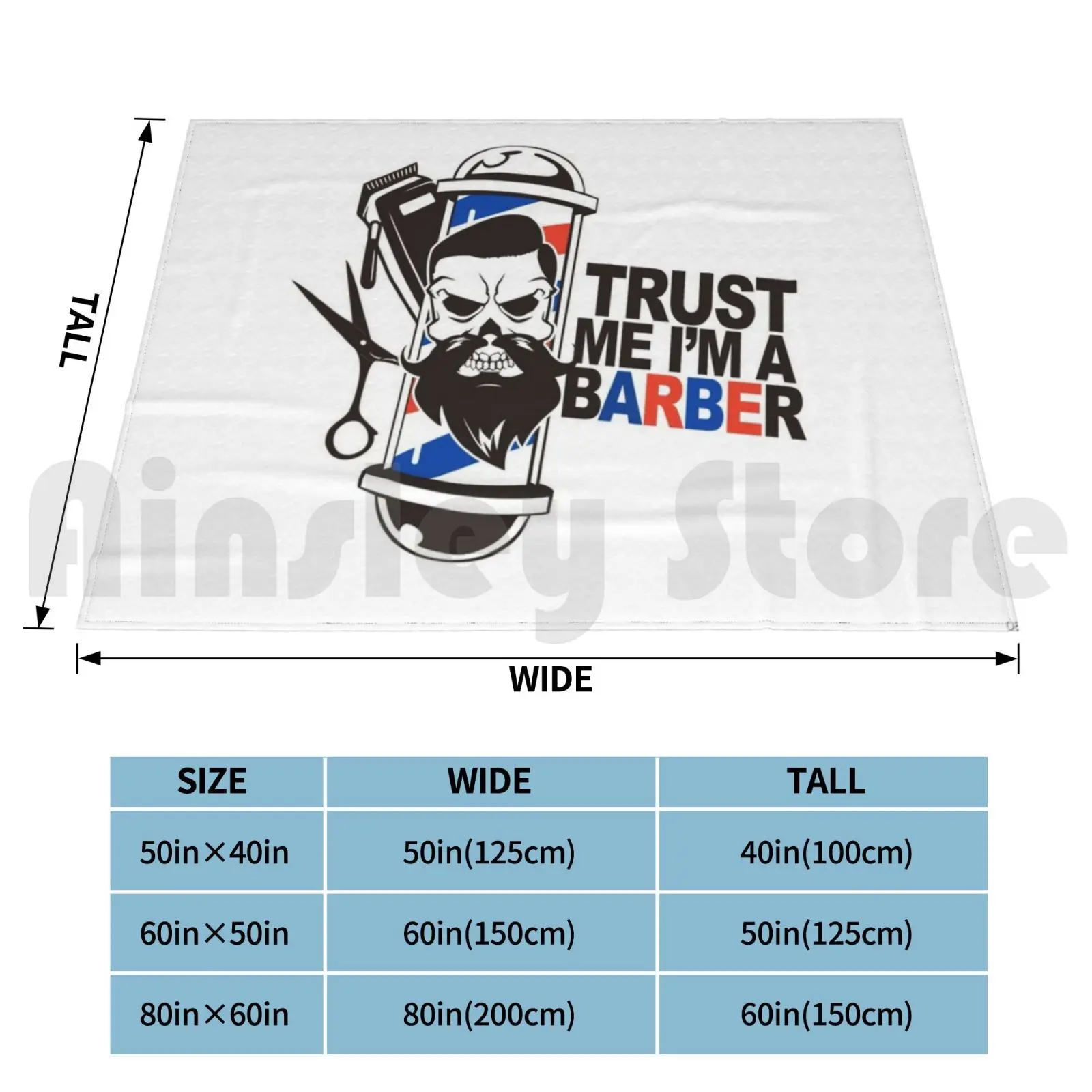 Trust Me I Am A Barber Blanket Fashion Custom Beard Bearded Gentleman Mustache Hipster Barber Barbershop