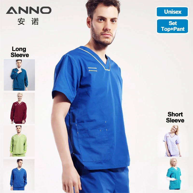 

ANNO Summer Nursing Scrubs Clothes Set Nurse Uniform Male Female Costumes Dentistry Grown Clothing Hospital Staff Work Wear