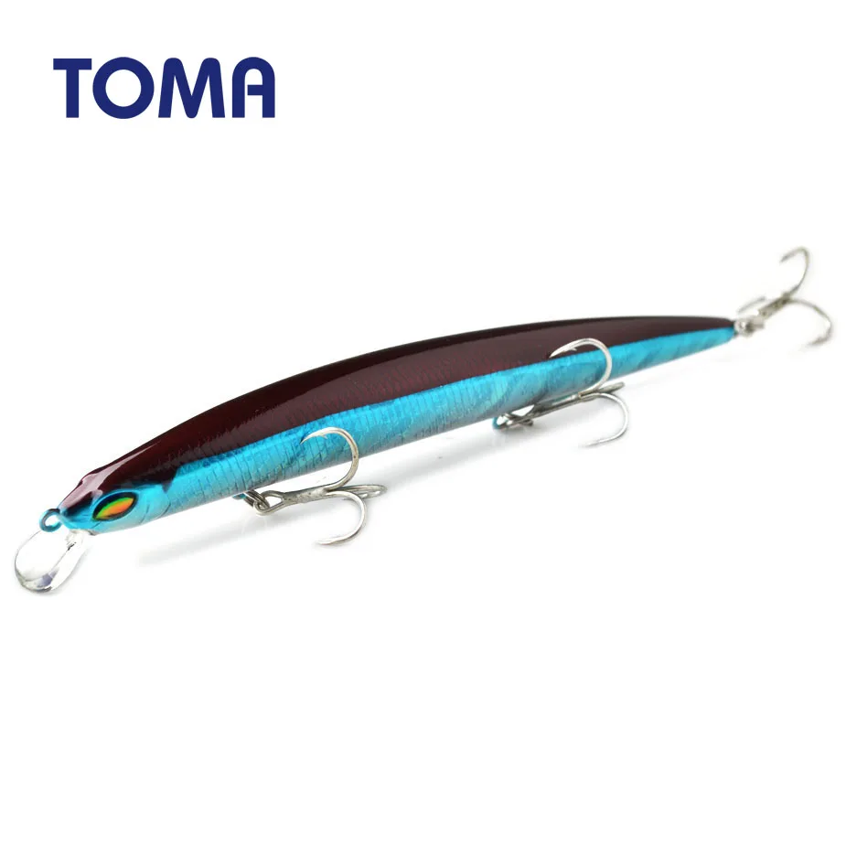 TOMA Hard Fishing Lure Minnow 145mm 20g Suspend Long Cast Wobbler Minnow Depth 0-1.5m Crankbait Sea Bass Bait 3 Treble Hooks