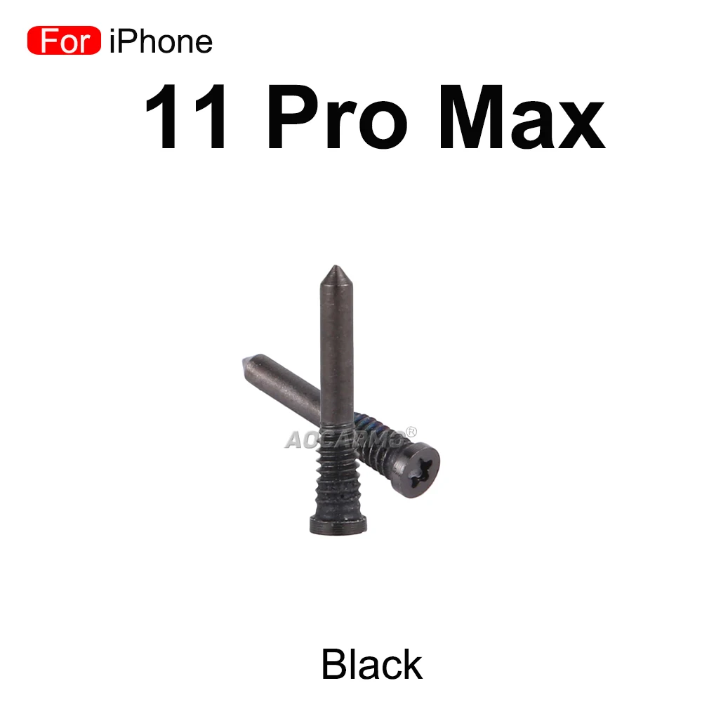 10Pcs Black Silver 5 Point Pentalobe Star Bottom Screws For iPhone 11 Pro Max Replacement Part