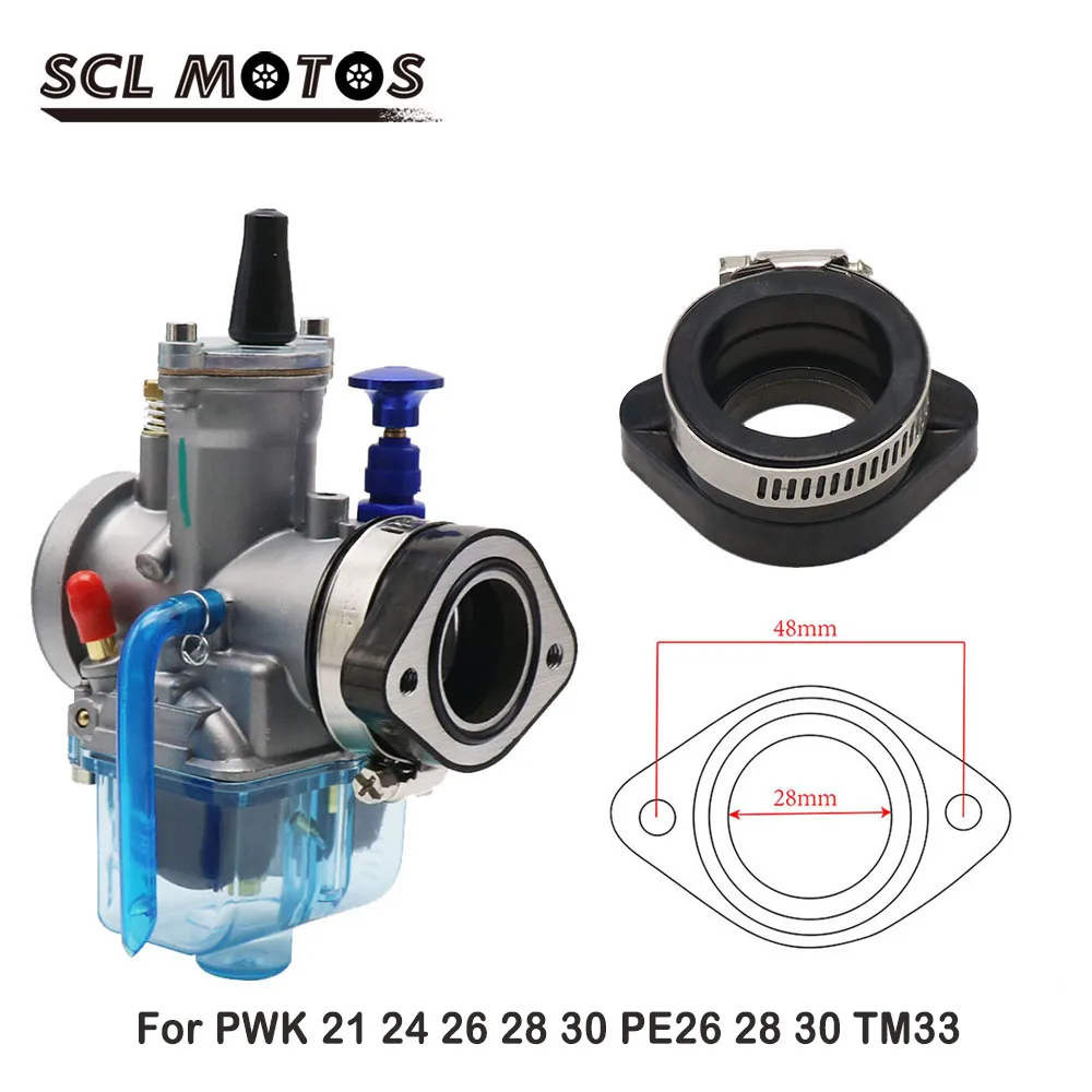 SCL MOTOS Motorcycle Rubber Carburetor Adapter Interface Intake Manifold For PWK 21 24 26 28 30 PE 26 28 30 TM28 33 VM24 Carb