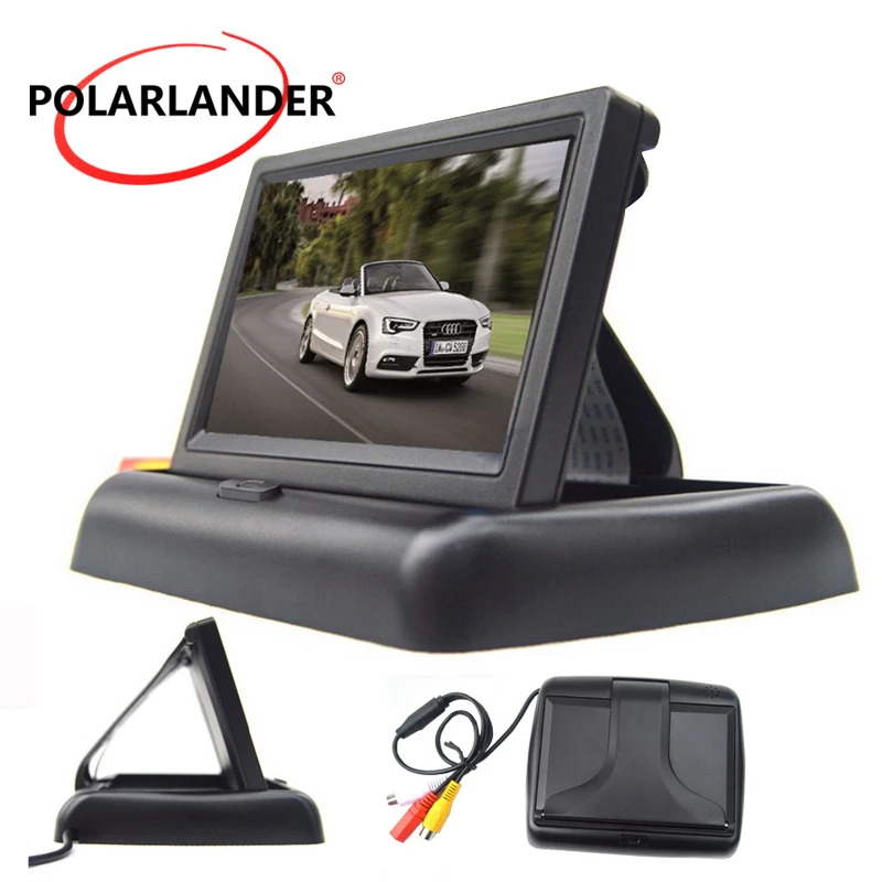 

Car Monitor Folding 4.3 Inch TFT Color LCD HD Screen Parking Sensor Video Monitor 12V Car Rearview Backup for Reverse Camera