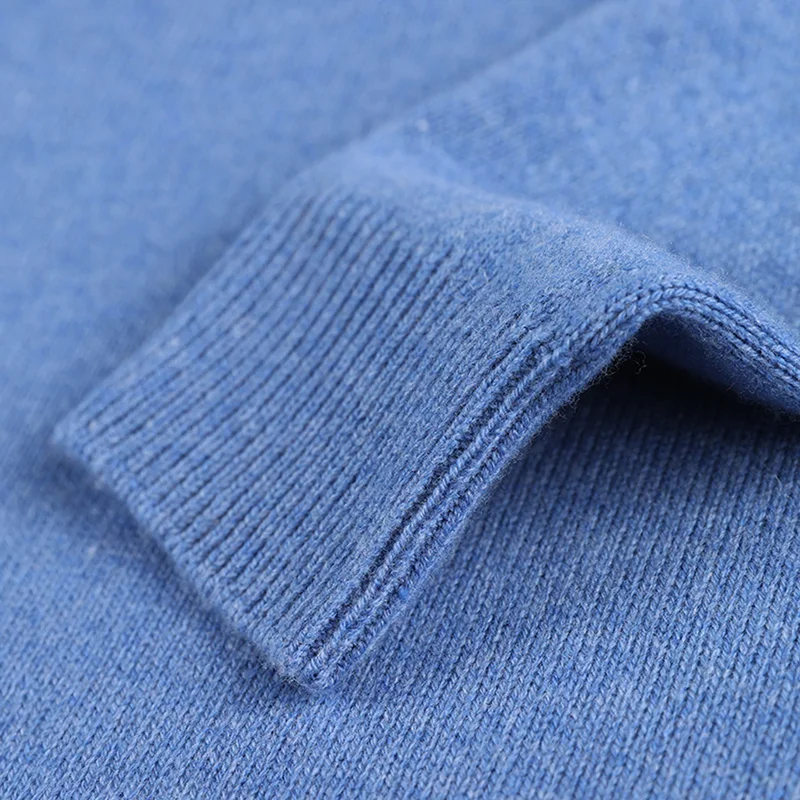 2025 New Pure Cashmere Sweater Men\'s Knit Large Size High-End Top 100%Wool Half High Neck Thick Pullover Winter Youth Wild Warm