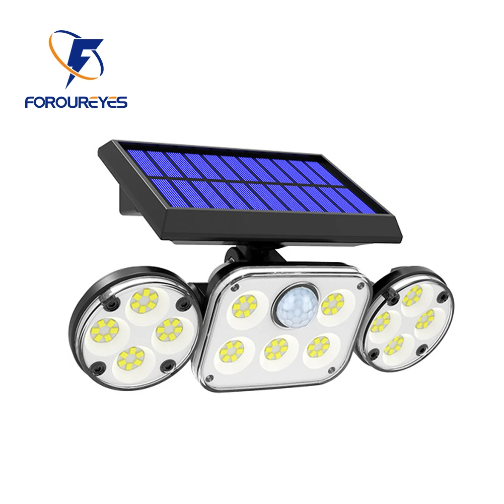 Motion Sensor LED Wall Lamp Wide Angle Waterproof 78leds Lithium Battery 6V 2400mAh High Bright Solar Led Light Outdoor