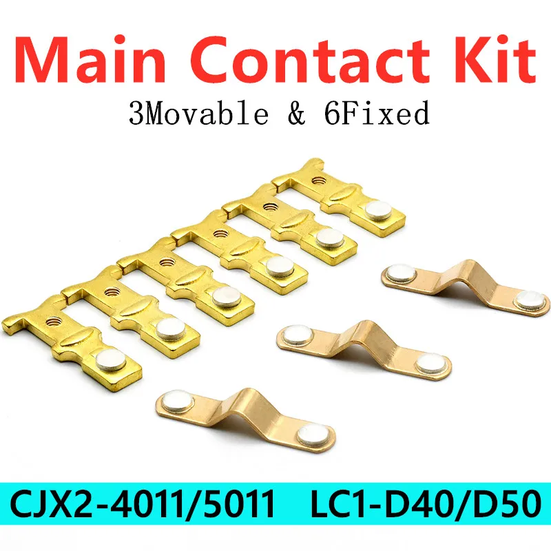 Main Contact Kit for Switch Contactor LC1D50 LC1D40 CJX2-4011 CJX2-5011 Moving And Fixed Contacts Contactor Replacement Kit