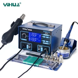 YIHUA 992D Hot Air Soldering Station SMD Blue Ferroalloy Iron Holder Soldering Iron Station Set For Soldering