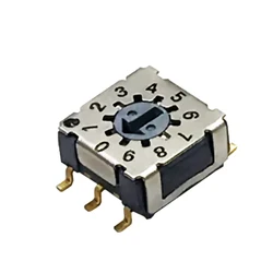 Interruptor de codificación rotativa en miniatura BCD8421, 7x7, codificación 3 en 3 pines 0-9 0-30 0-F, parche de vástago de torsión recto en ángulo recto, IP67