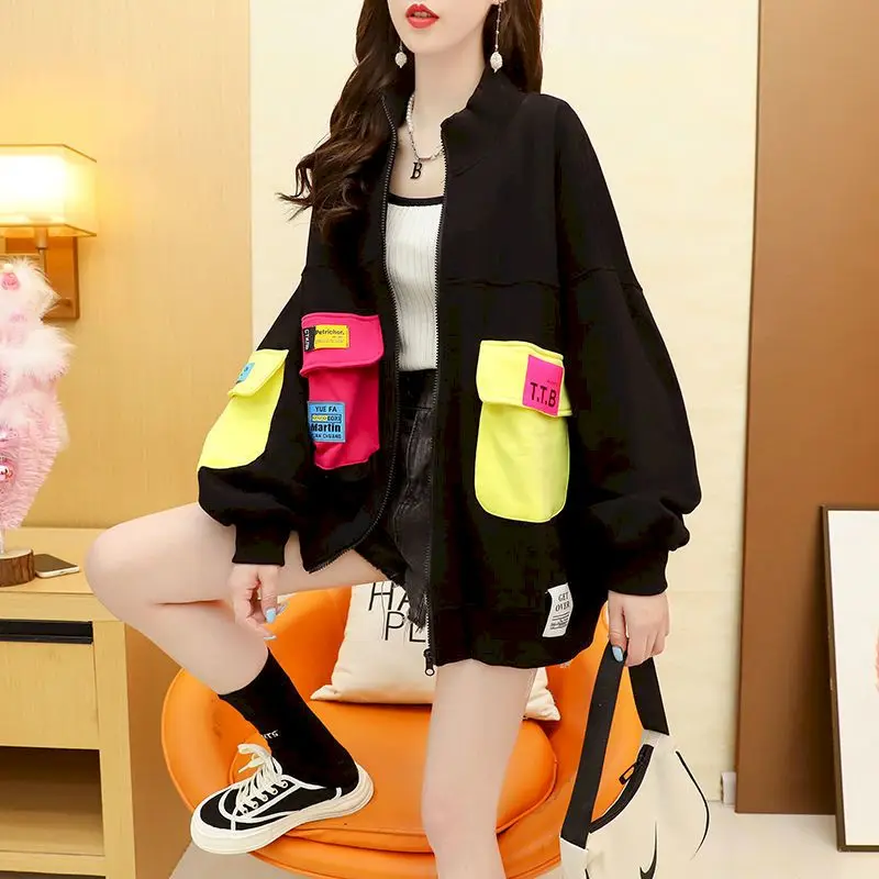 2024 Autumn New Womens Cardigan Korean Wild Design Sense Loose Coat Women Fashion Zipper Cardigan Jacket Women Trend Casual Top