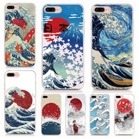 For Lenovo Z6 S5 K5 Pro Z6 Lite Z5 P2 K5S A1010 ZUK Z1 Z2 Case Soft TPU Print Cartoon Wave Art Japanese Cover Shell Phone Cases