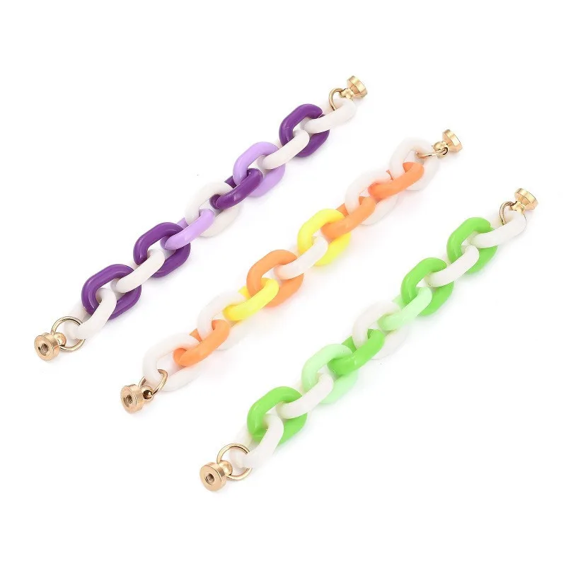 3PCS Acrylic Mixed Colorful Mobile Phone Case Chain for DIY Key Chain Phone Case Decoration Jewelry Accessories Iphone 12 Pro