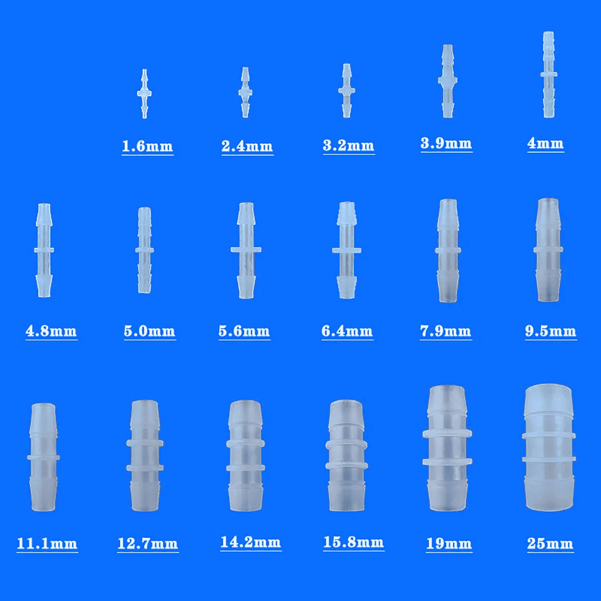 5 sztuk 1.6 ~ 25mm tworzywa sztucznego o jakości spożywczej równych proste złącza akwarium powietrza wąż do pompy złącze typu Pagoda złącza rur hydraulicznych