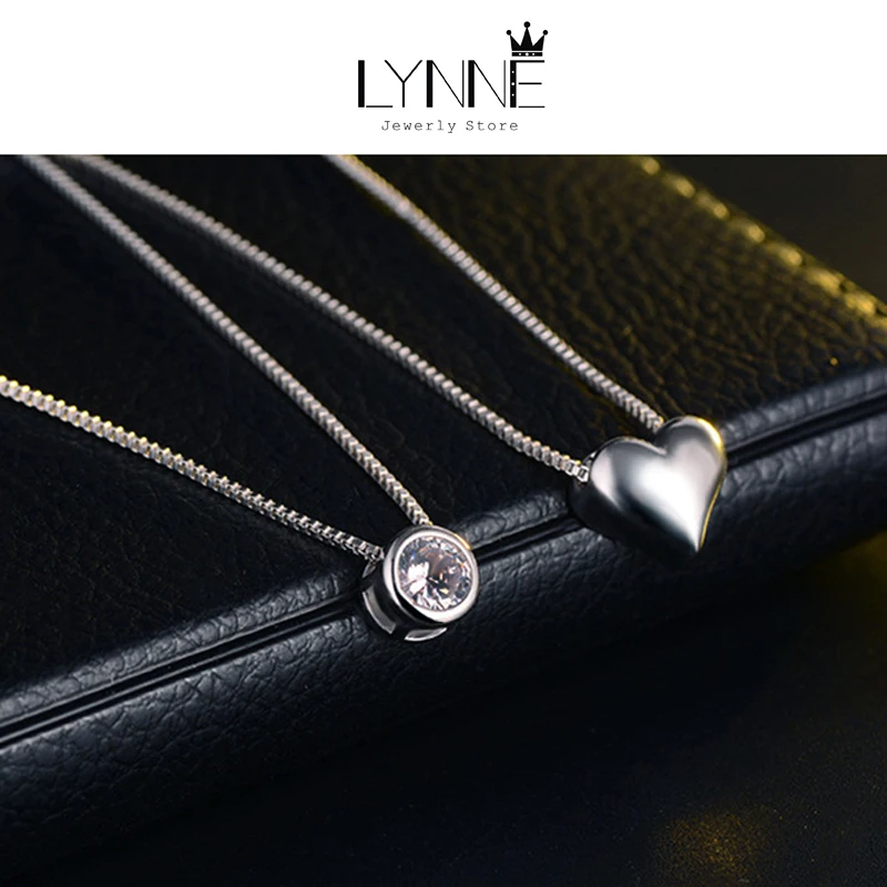 Gorąca sprzedaż 925 Sterling Silver Heart Zircon Pendant Double Layer Collarbone Necklace Fine Rhinestone Necklaces Biżuteria damska Prezent — zdjęcie 5