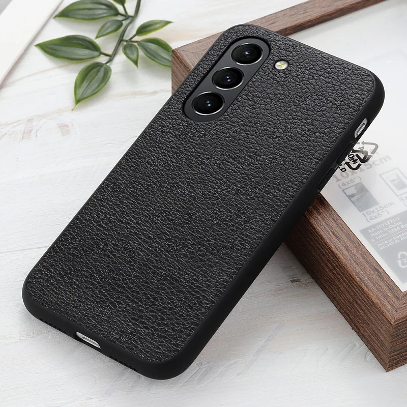 

Genuine Leather Slim Case For Samsung Galaxy S21 FE S22 Ultra Plus 5G Cover Luxury Cute Pepple Mobile Phone Shell Accessories