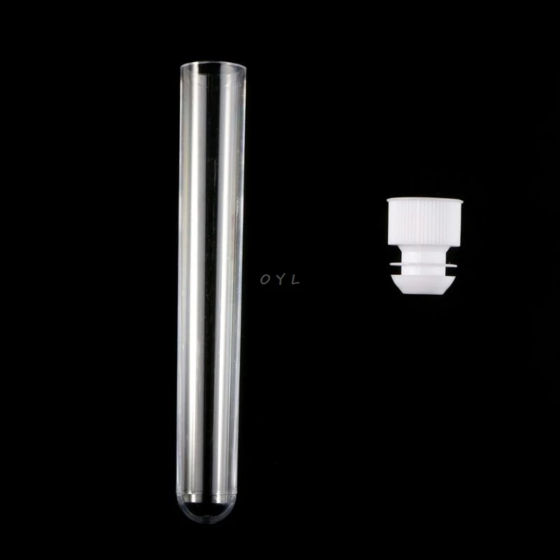 Hot Koop 10 Stks/pak 15X100Mm Transparant Plastic Test Tubes Lab Test Tool Met Schroefdop