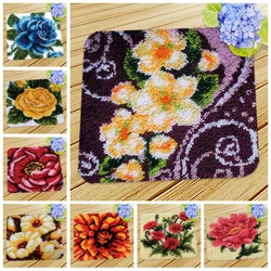 Flower Knooppakket Smyrna Needlework Mat Latch Hook Cushion Kit Almofadas Klink Haak Kussen Bloem Embroidery Cushions Kits Diy