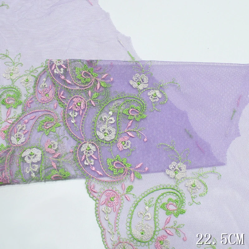 27Yds Exquisite Embroidered Lace Trim Purple Mesh Green Edge Bra Dress Costume Decor Garment Material Lingerie Sewing Handmade