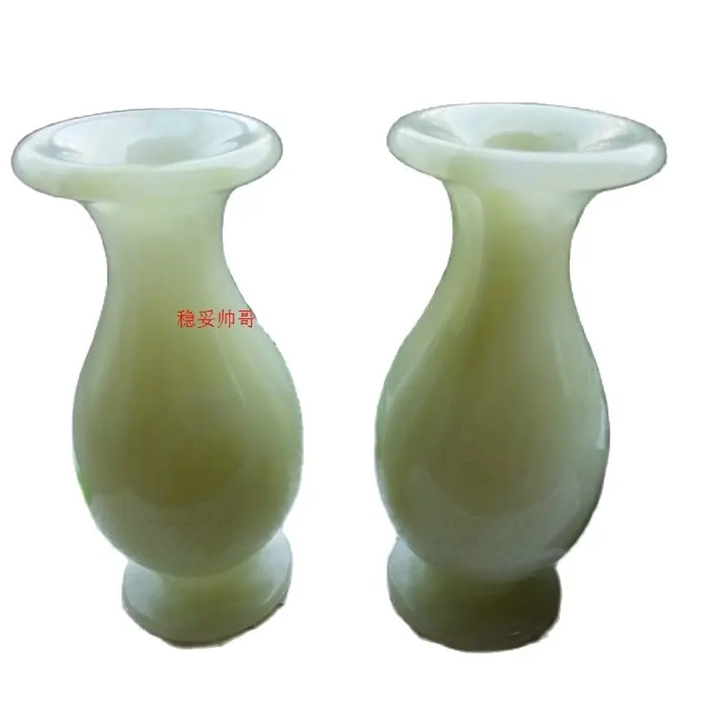 

China Natural Jade Carved Jade Vase A Pair Decoration