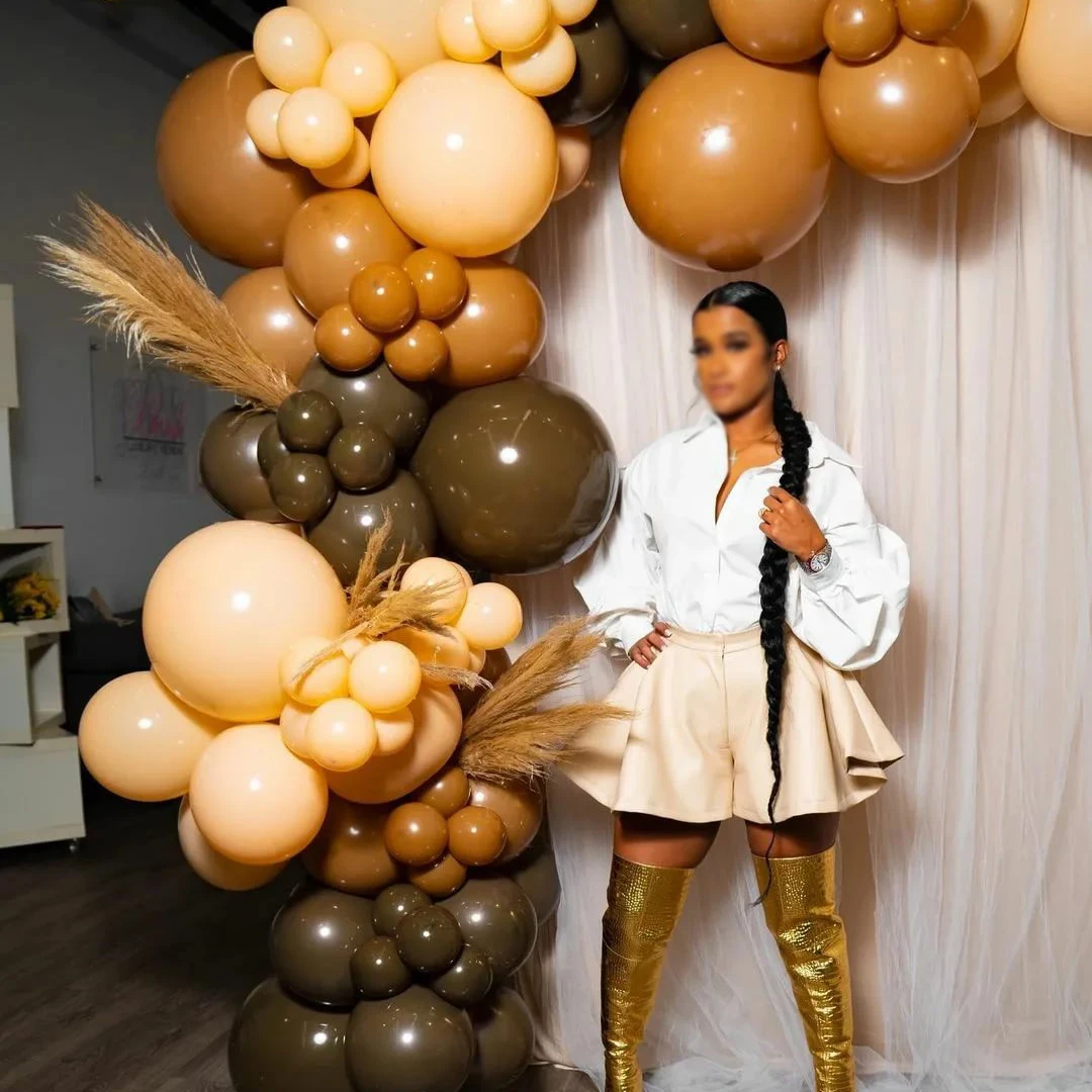 18''10''5'' Retro Khaki Brown Metallic Gold Latex Balloons Wedding Baloons Decoration Girl's Birthday Arch Party Supplies Globo