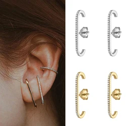 Huitan Trendy Jewelry Women Stud Earrings High-quality Silver Color/Gold Color Bling CZ Stone Fancy Girl Gift Statement Earrings