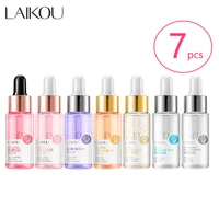 LAIKOU 7 botellas 24K oro Caracol Sakura ácido hylurónico vitamina C nicotinamida suero de arándanos rosas esencias faciales esenciales japonesas