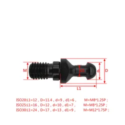 5PCS/set ISO30 Pull stud ISO30 Retention Knob CNC Milling Collet Chuck Tools Holder stud for engraving machine