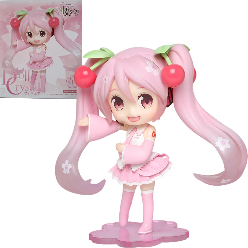 TAITO Anime Figurine Sakura Hatsune Q Posket 14cm VOCALOID Hatsune Miku PVC Collection Doll Kawaii Model Kids Toys Gifts