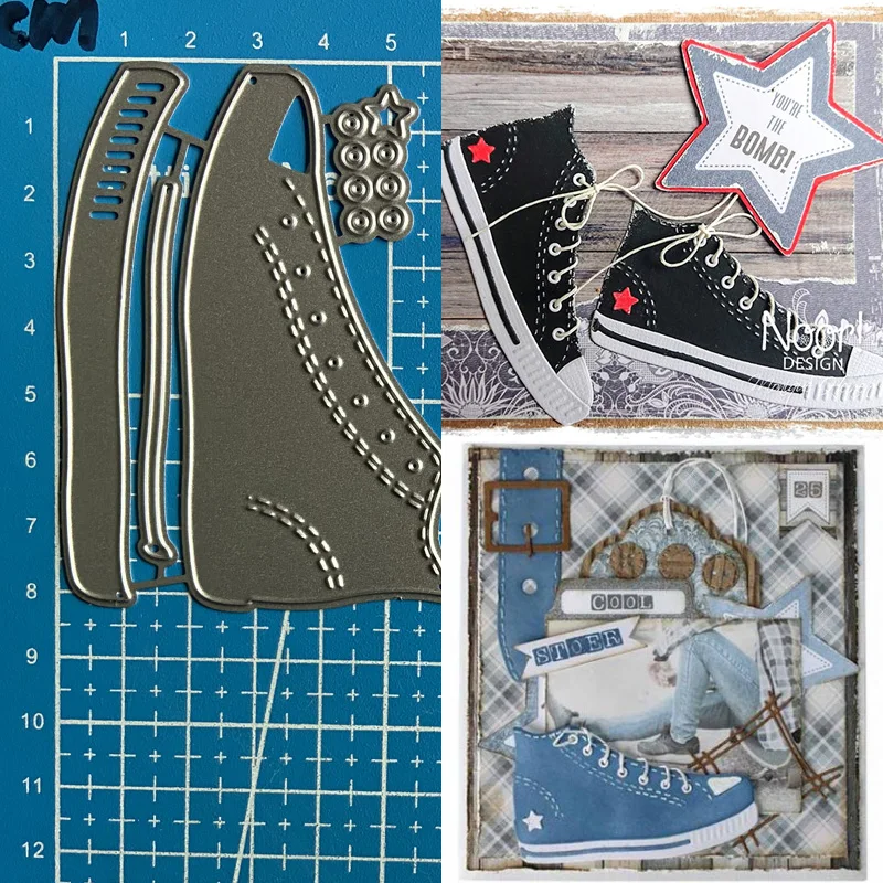 Metalowe wykrojniki Lucky Goddess Buty sportowe diy Scrapbooking Album fotograficzny Dekoracyjne wytłaczanie papieru Wykrojnik do rękodzieła