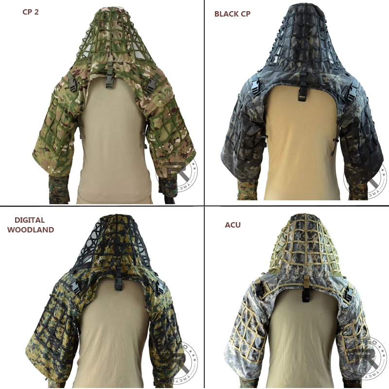 ROCOTACTICAL Sniper Tog Ghillie Suit Foundation Breathable Tactical Viper Hood Camouflage Ghillid Hood