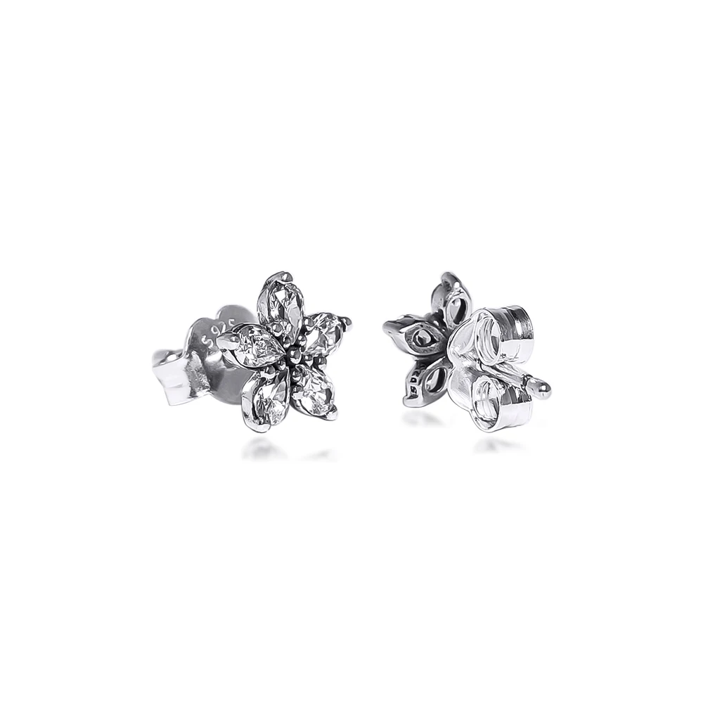 

Sparkling Snowflakes Stud Earrings 2020 Winter Gift Sterling Silver Jewelry Earrings For Woman Party Jewelry Making