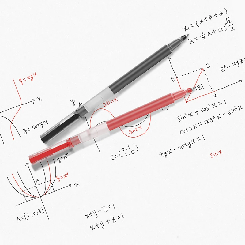 Xiaomi-ジェルペン用の超耐久性のある筆記ペン,0.5mm,滑らかなスイスの詰め替え,赤と黒のインクペン