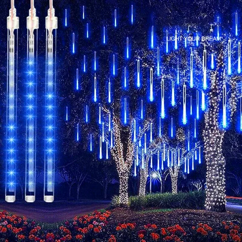 30/50cm LED Meteor Shower Fairy Light Outdoor Waterproof For Square Garden Street Christmas Decoration Garland Holiday Lighting.