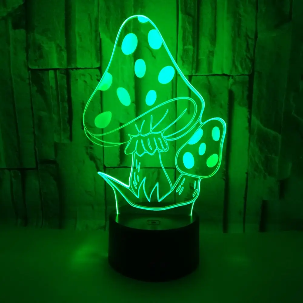 

Mushroom 3D LED RGB Night Light 7 Color Change Desk Light Action Figures Boys Girls For Christmas Toys