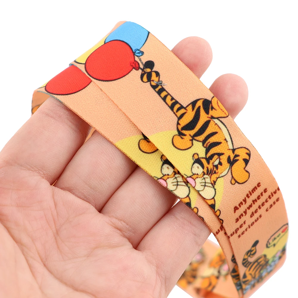 YQ363 Pooh Bear Tigger Lanyard Phone Rope Key ID Campus Card Badge Holder Cartoon Neck Strap Keychain Necklace Lariat Kids Gift