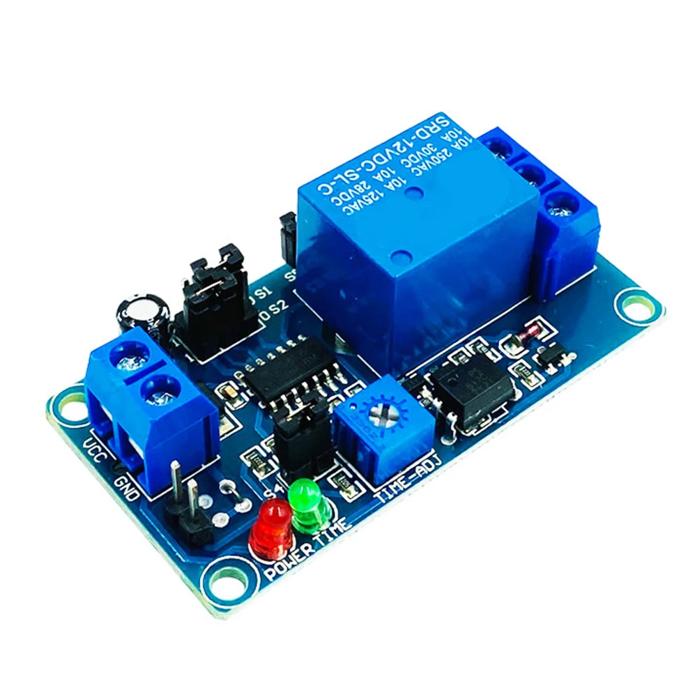 DC 12V Time Relay Module Normal Open Time Delay Relay Timing Timer Relay Control Switch Adjustable Potentiometer LED Indicator