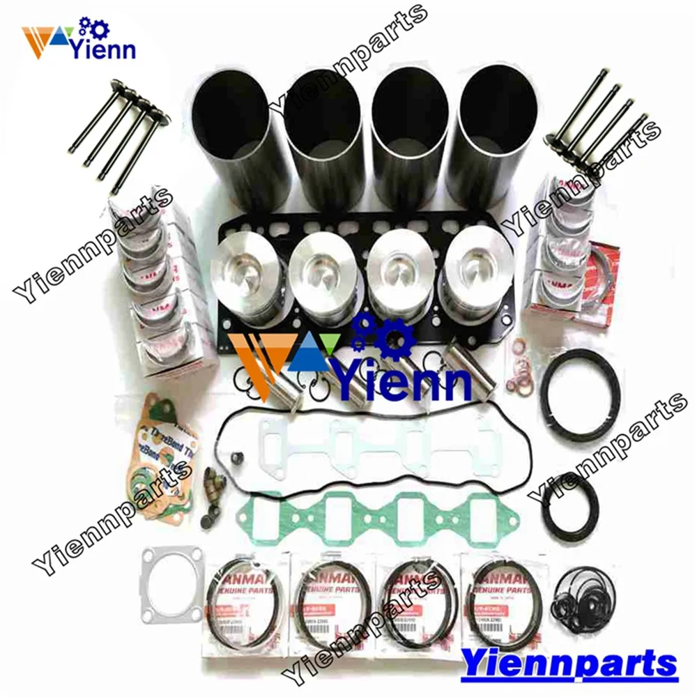 

4TNE78 Overhaul Rebuild Kit Valve Cylinder Liner Piston With Ring Bearing Set Full Gasket Kit For Yanmar Engine Repair Parts